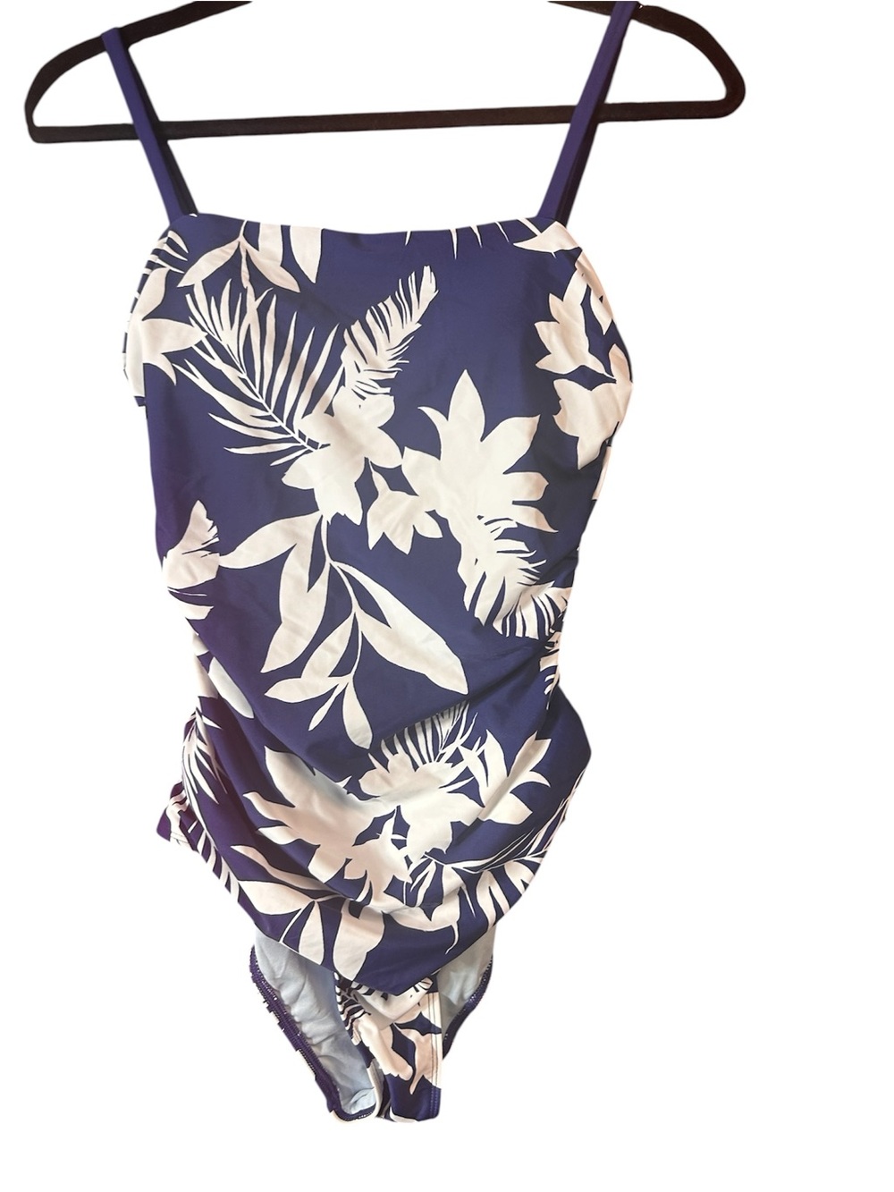 Cupshe Navy and Cream Floral One-Piece Swimsuit